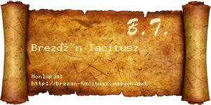 Brezán Tacitusz névjegykártya
